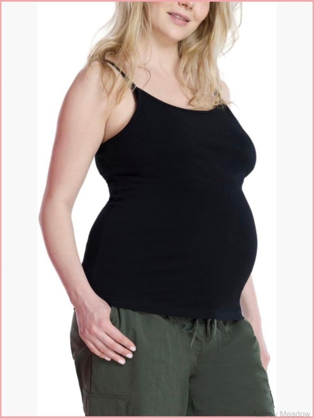 Clip Down Nursing Tank Top Cami with Adjustable Straps and Built-in Shelf Bra